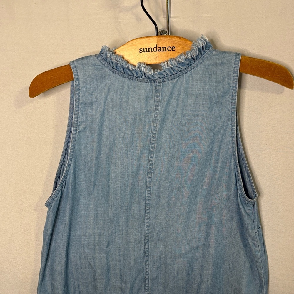 Tommy Bahama Sleeveless Denim Shift Dress V neck Size Small Blue - Picture 6 of 7